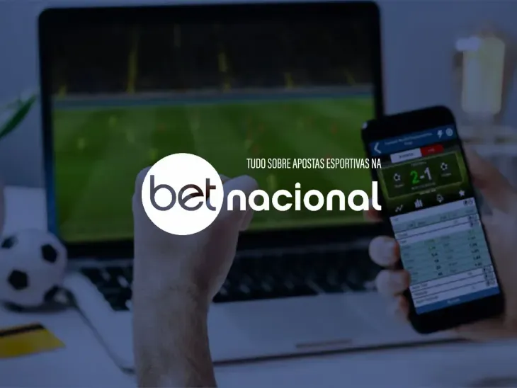 Logo da Bet Nacional sobre notebook e celular com placar 2-1, ilustrando se a Bet Nacional é confiável