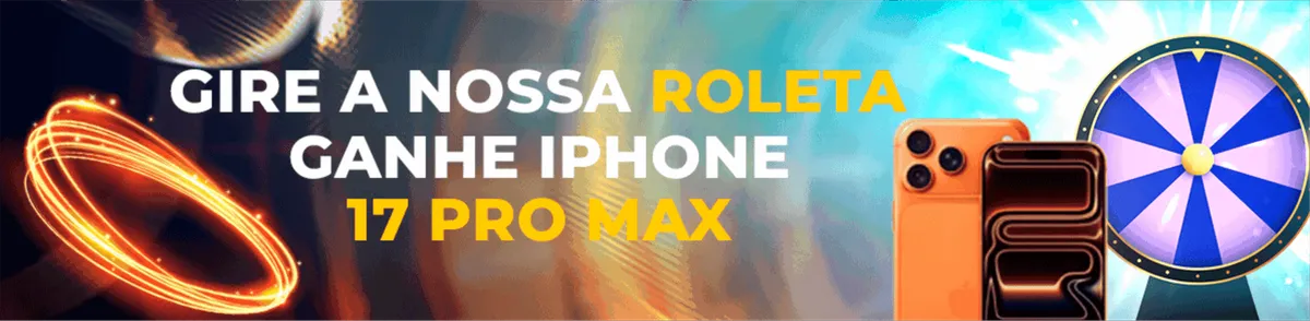 SSSGame bônus da roleta: gire e concorra a um iPhone 17 Pro Max, com dois celulares laranja e roda da sorte